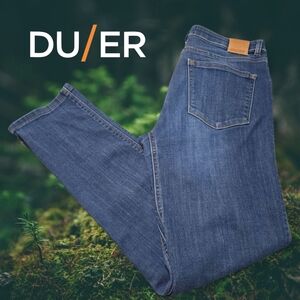 DU/ER Women's Performance‎ Denim Mid Rise Slim Straight Jeans Dark Stone *30x29